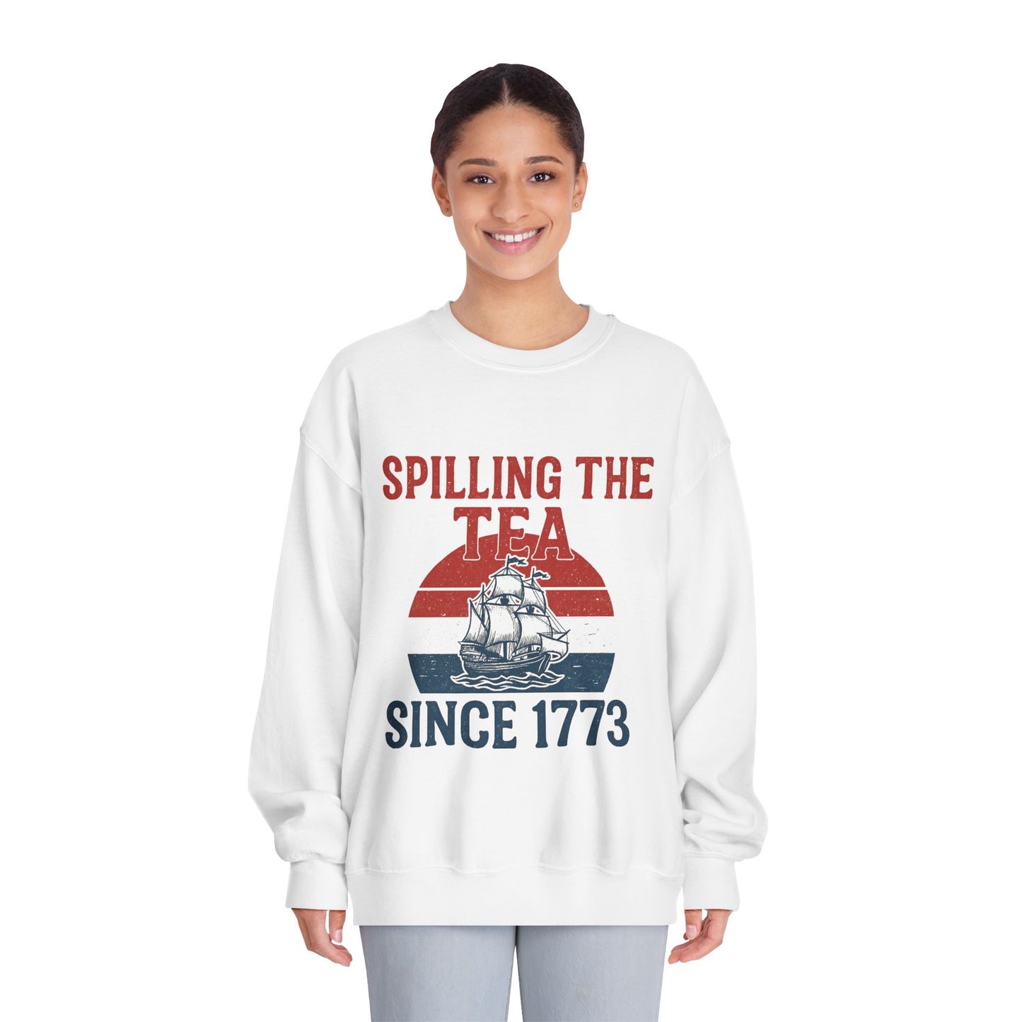 Spillin’ the Tea Since 1773 Crewneck Sweatshirt (front design) – American Pride Pullover