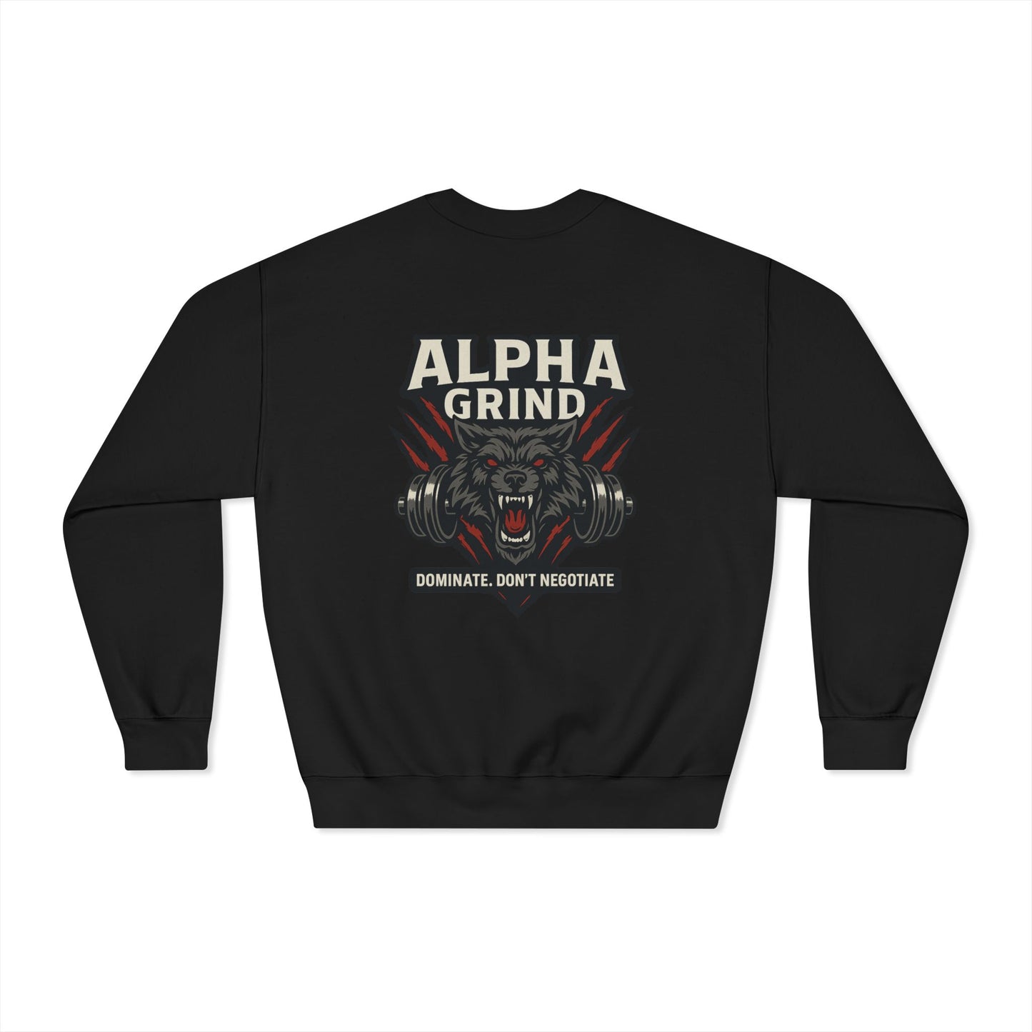 Dominate DryBlend Crewneck Sweatshirt (front logo + back design) – Gym Apparel