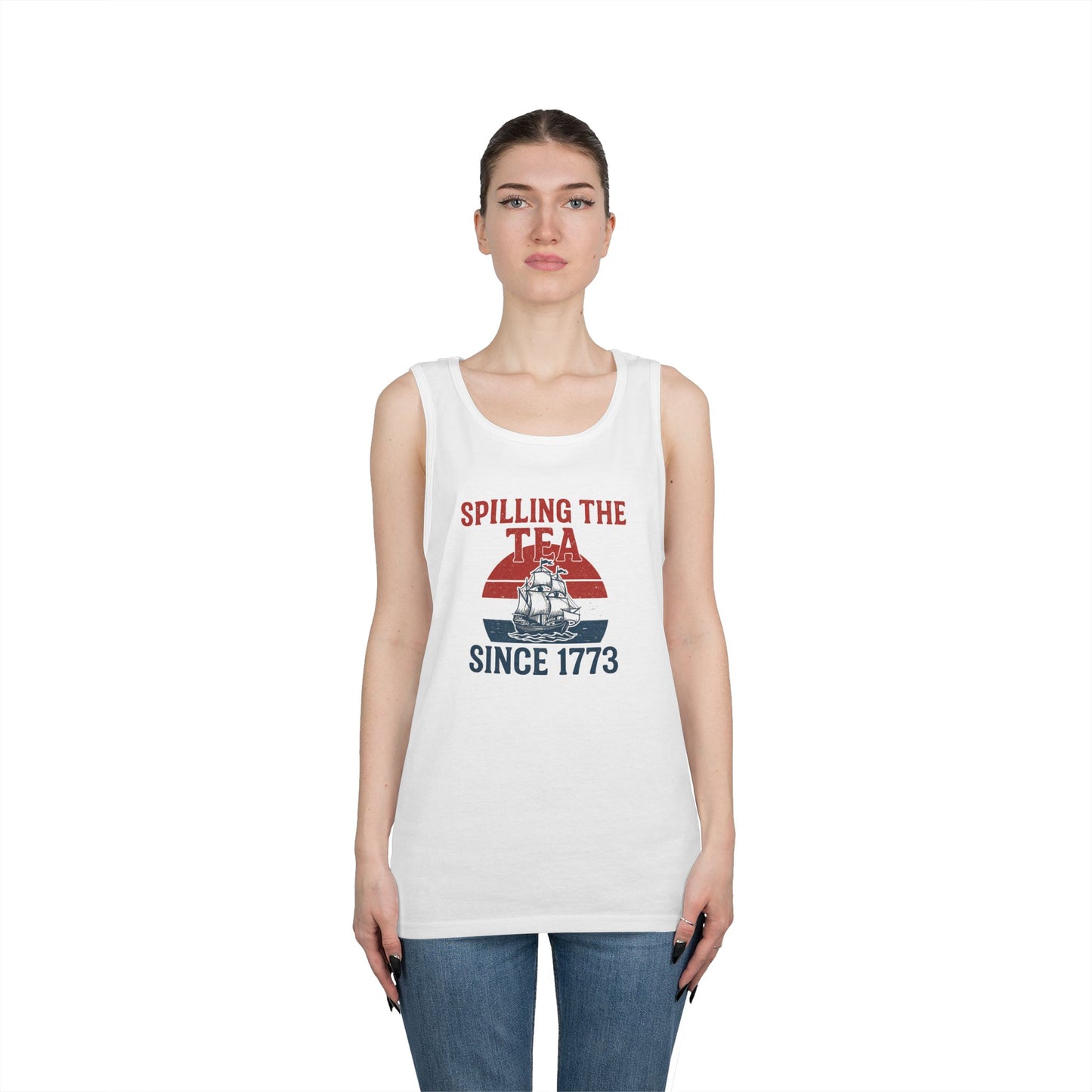 Spillin’ the Tea Since 1773 Tank Top (front design) – American Pride Shirt