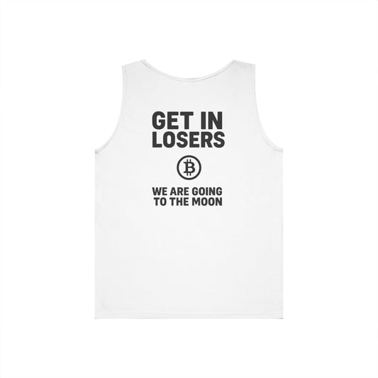 Get In Losers Bitcoin Moon Mission Tank Top (front logo + back design) – Investor Apparel