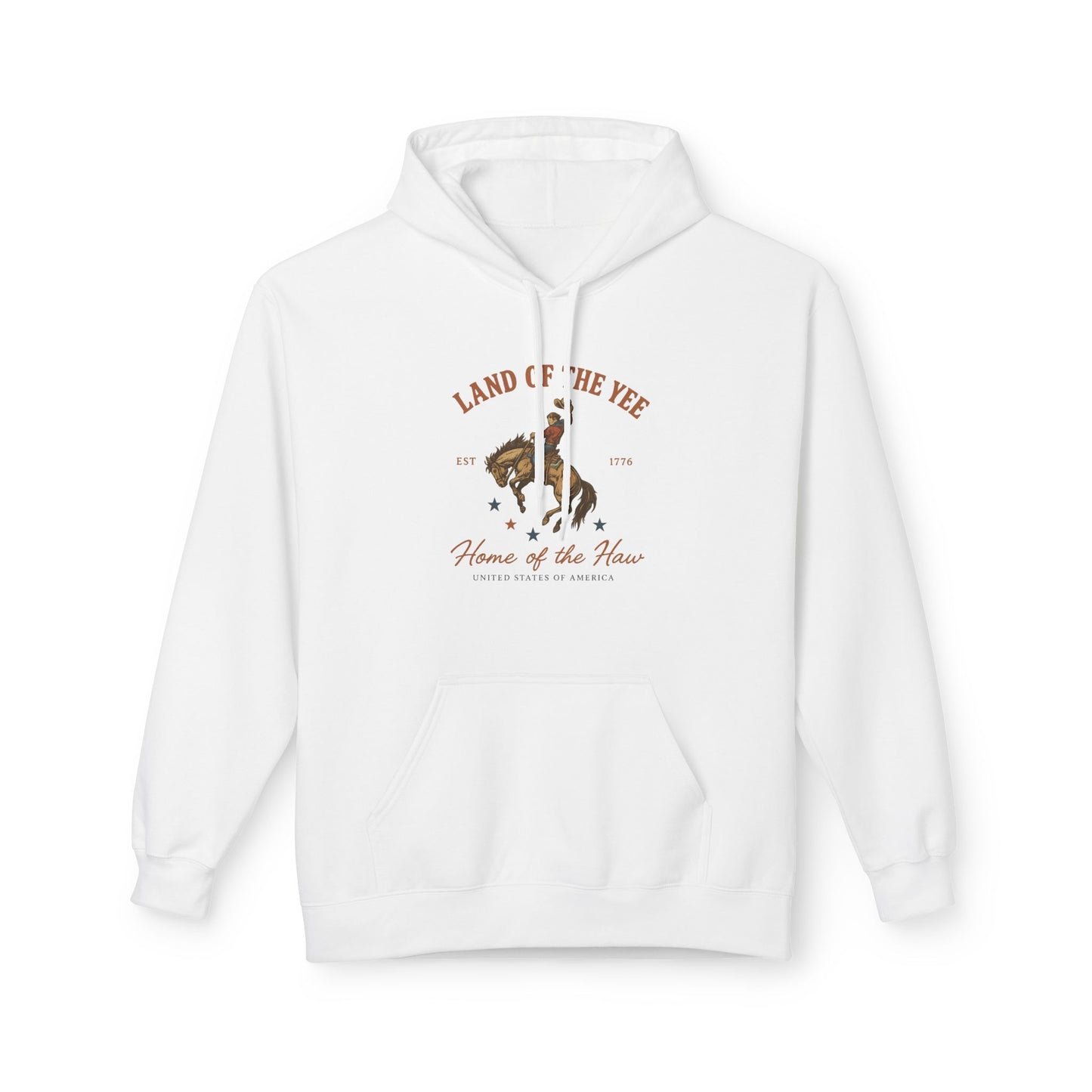 Land of the Yee, Home of the Haw Hoodie (front design) – American Pride Fleece Pullover