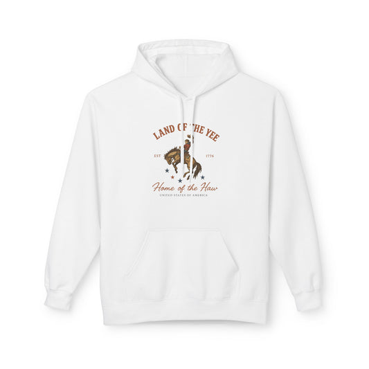 Land of the Yee, Home of the Haw Hoodie (front design) – American Pride Fleece Pullover