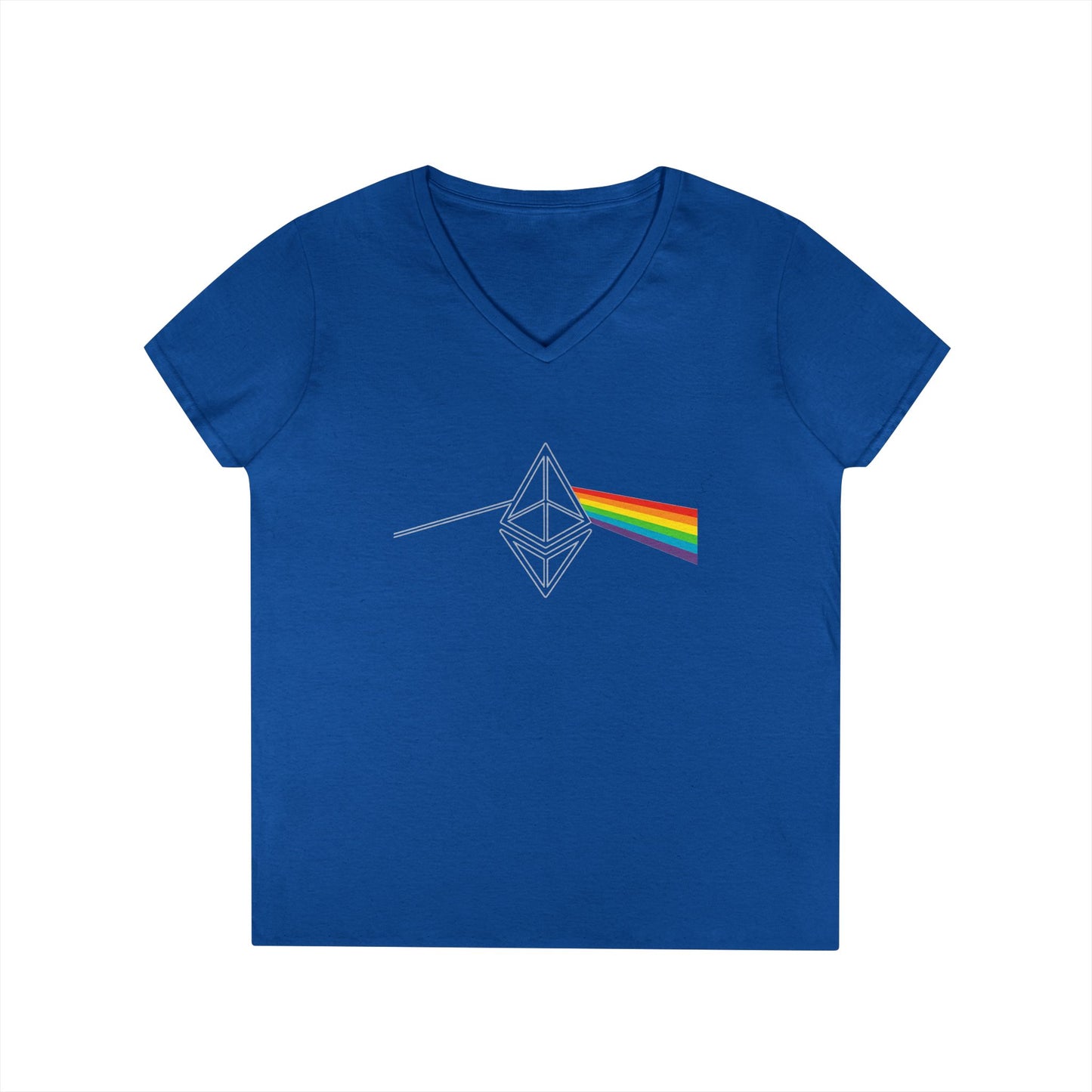 Ethereum Dark Side of the Moon V-Neck Tee (front design) – Crypto Vault Shirt