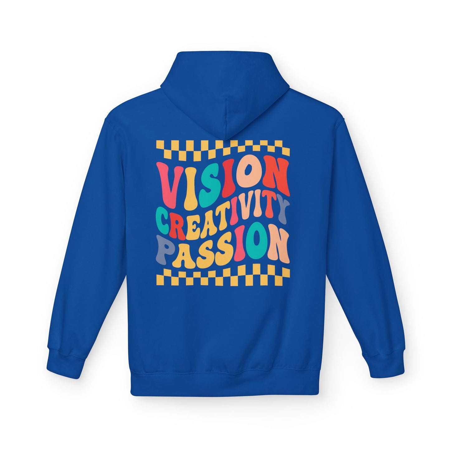 Vision Creativity Passion Midweight Softstyle Fleece Hoodie (front logo + back design) - Meme Apparel