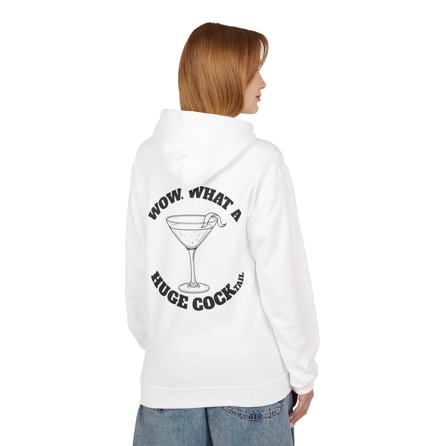 Huge Cocktail Midweight Softstyle Fleece Hoodie (front logo + back design) - Meme Apparel