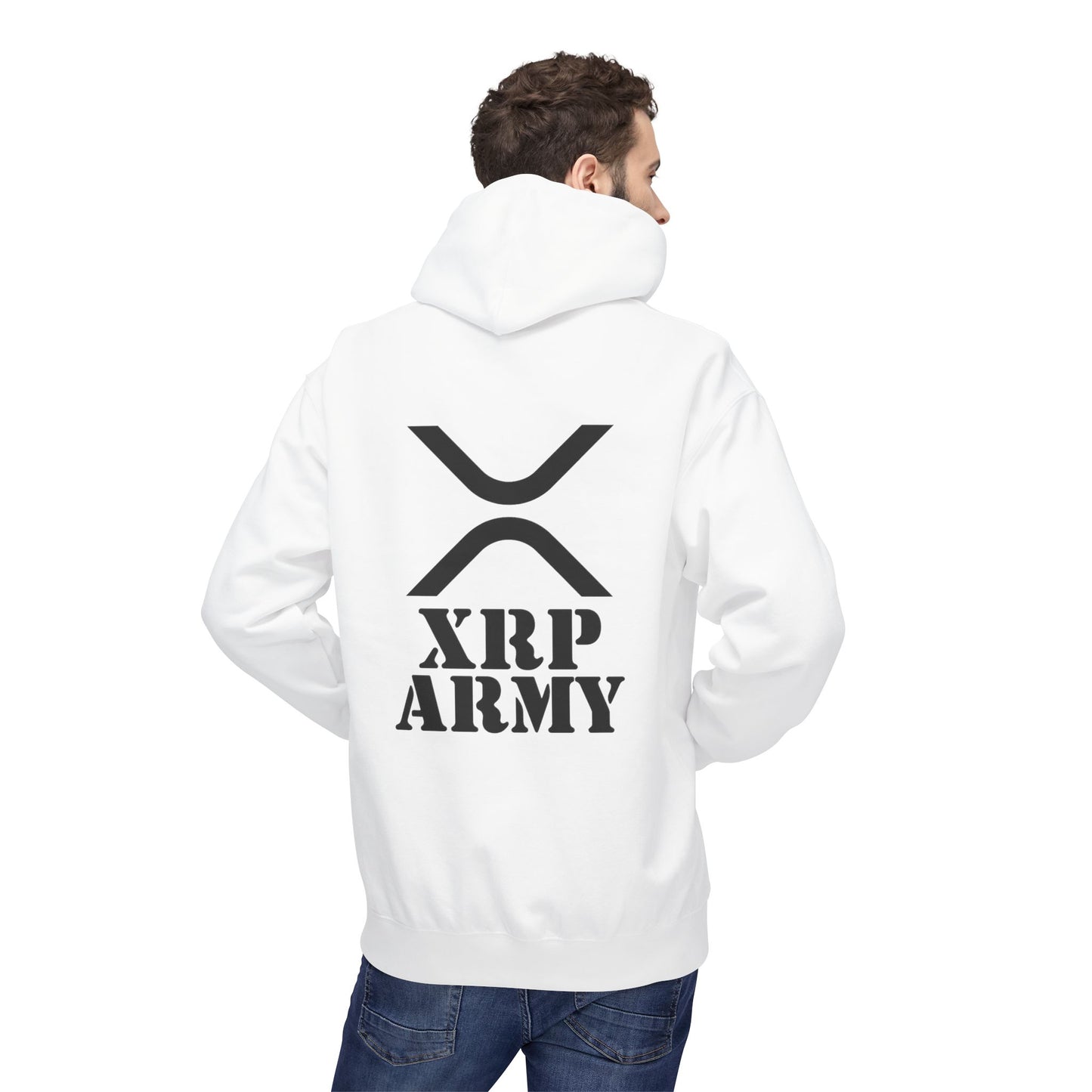 XRP Army Hoodie (front logo + back design) – Crypto Vault Pullover