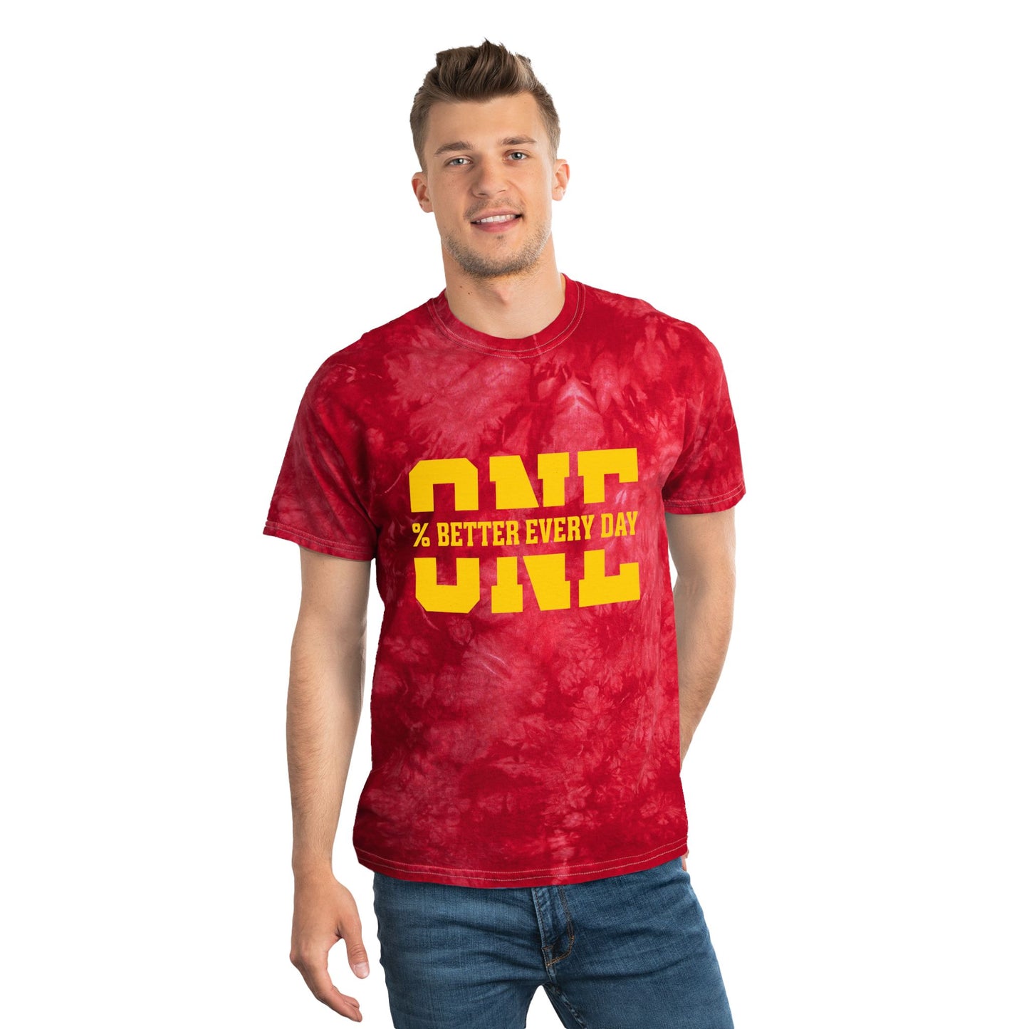 1% Better Every Day Tie-Dye Tee (front design) – Discipline Club Shirt