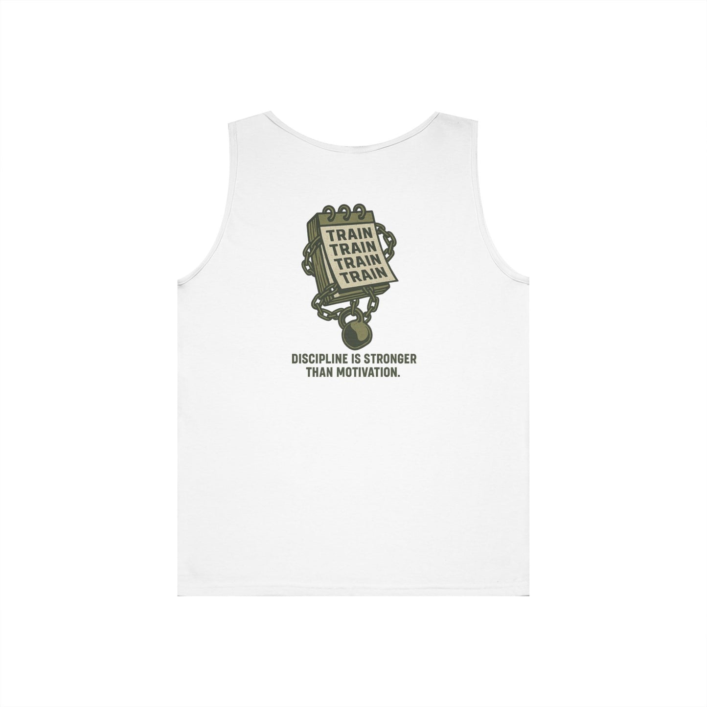 Train, Train, Train Tank Top (front logo + back design) – Gym Apparel
