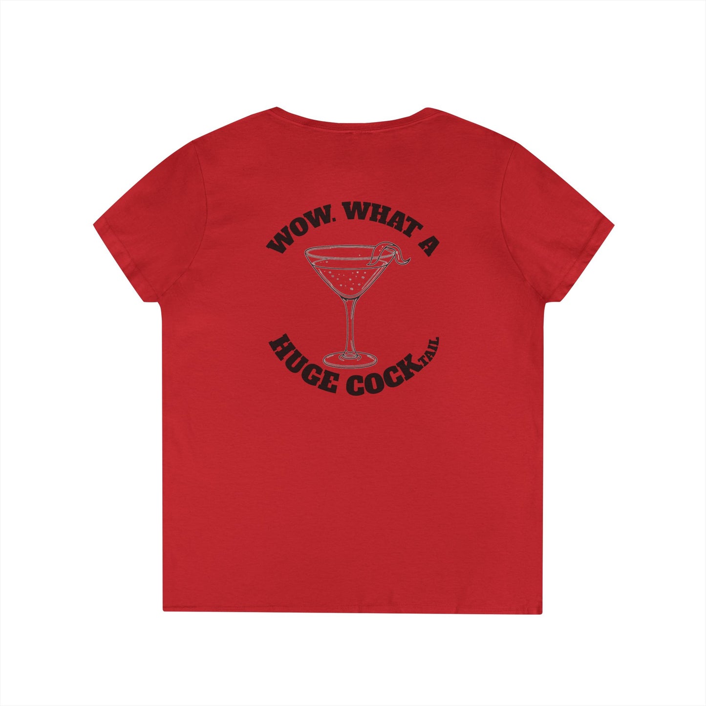 Huge Cocktail V-Neck Tee (front logo + back design) – Meme Apparel