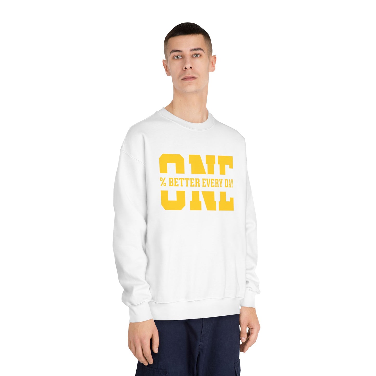 1% Better Every Day Crewneck Sweatshirt (front design) – Discipline Club Pullover