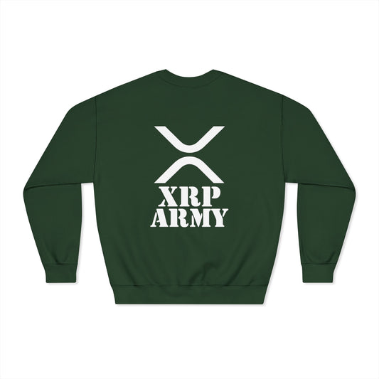 XRP Army Crewneck Sweatshirt (front logo + back design) – Crypto Vault Pullover