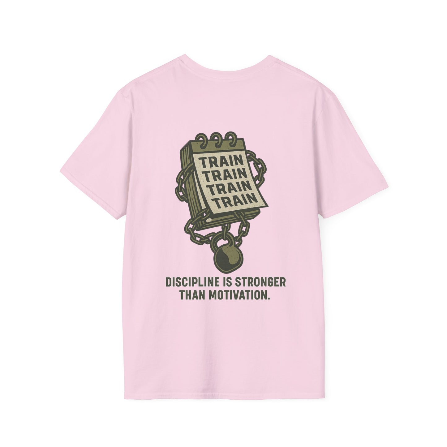 Train, Train, Train T-Shirt (front logo + back design) – Gym Apparel