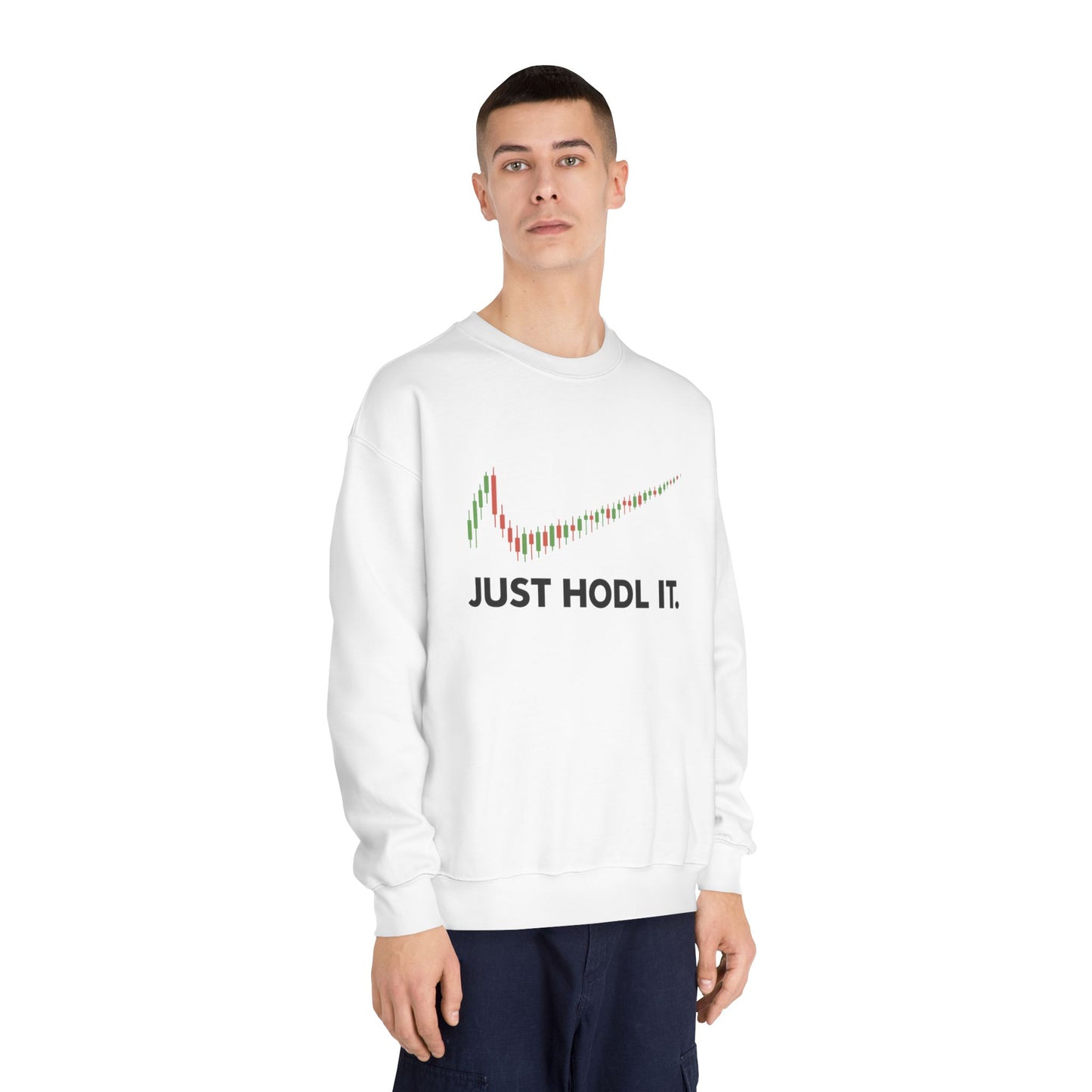 Just HODL It Crewneck Sweatshirt (front design) – Crypto Vault Pullover