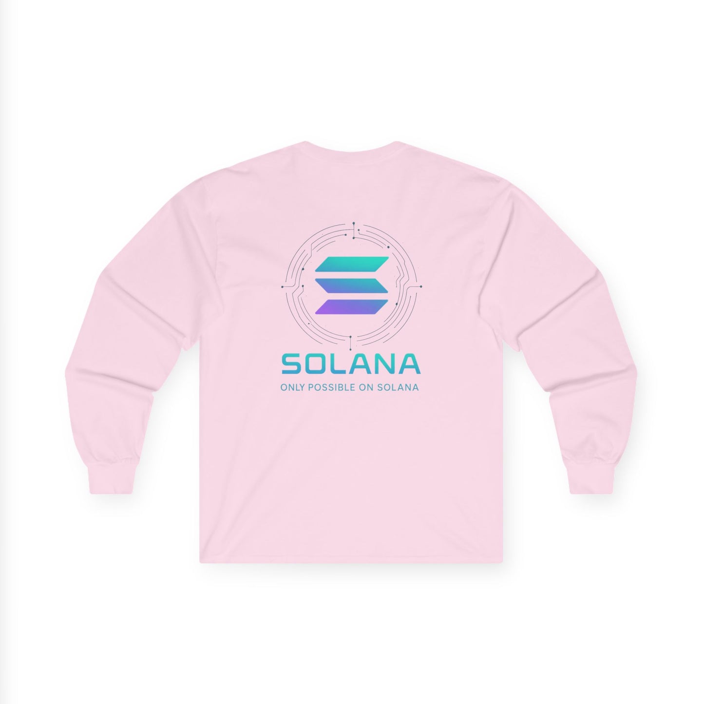 Only Possible on Solana Long Sleeve Tee (front logo + back design) – Crypto Vault Shirt