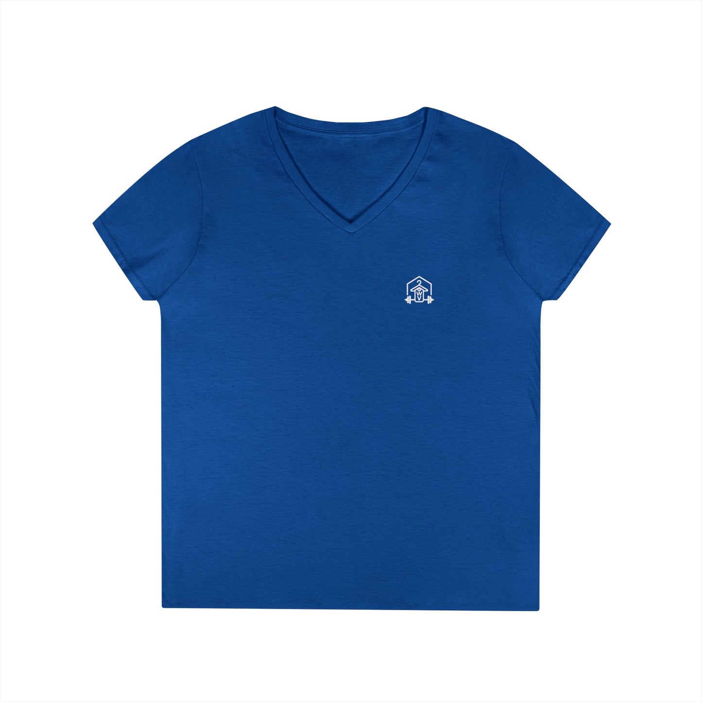 Alpha Grind Ladies' V-Neck T-Shirt (front logo + back design) — Gym Apparel