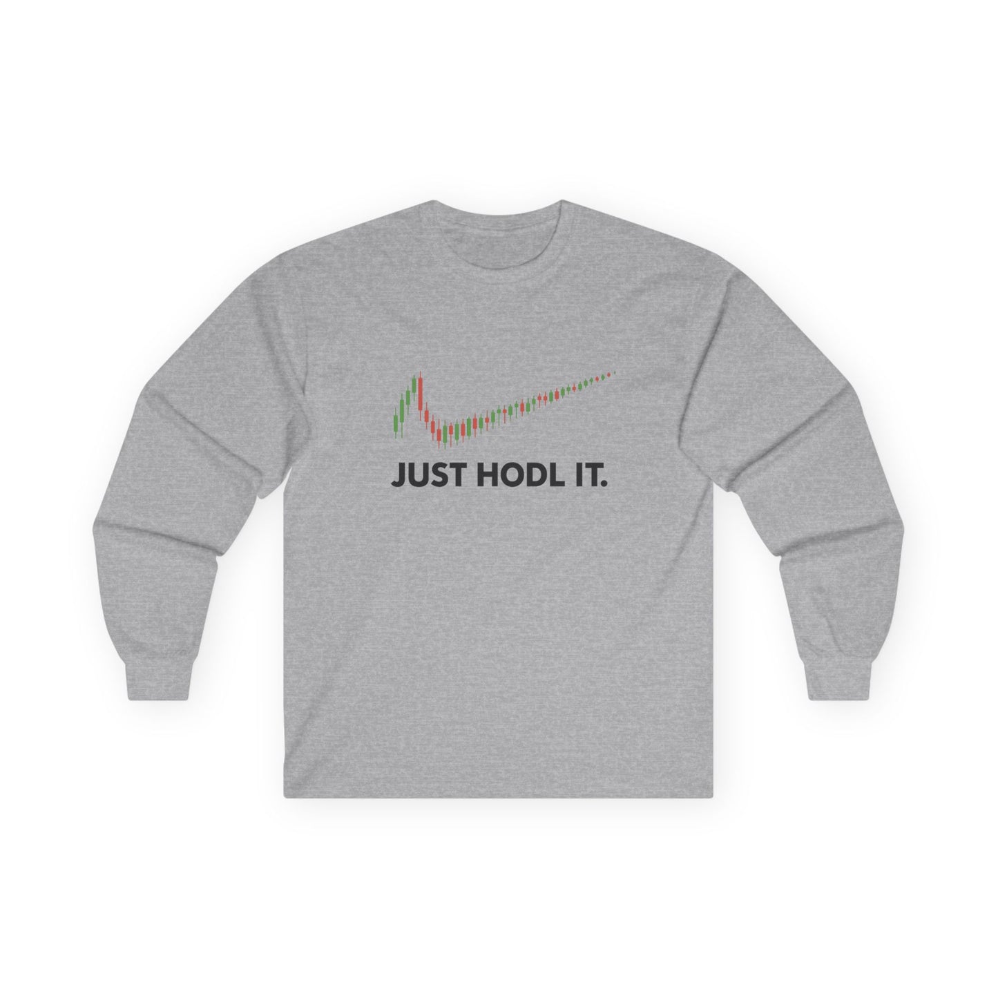 Just HODL It Long Sleeve Tee (front design) – Crypto Vault Shirt