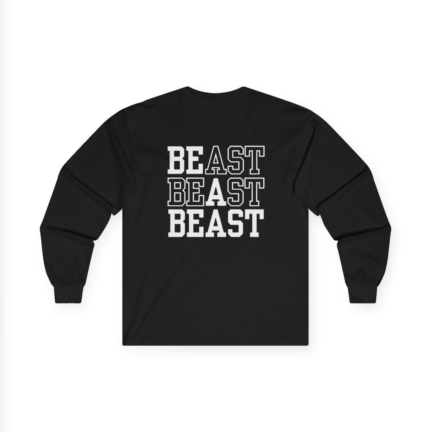 Be a Beast Long Sleeve Tee (front logo + back design) – Discipline Club Shirt