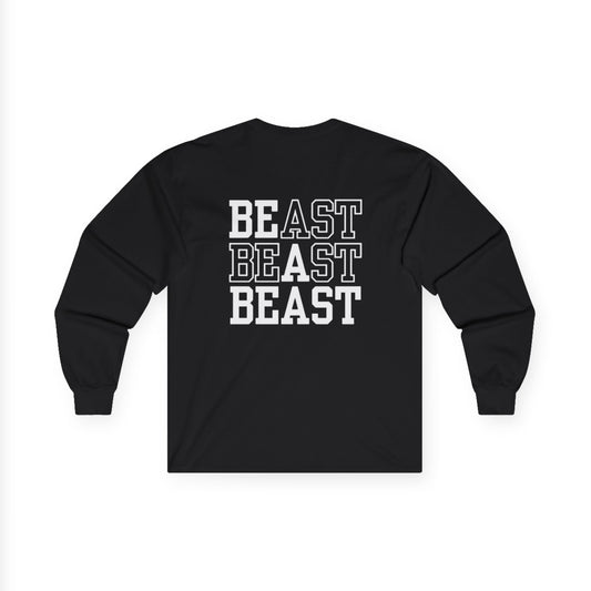 Be a Beast Long Sleeve Tee (front logo + back design) – Discipline Club Shirt