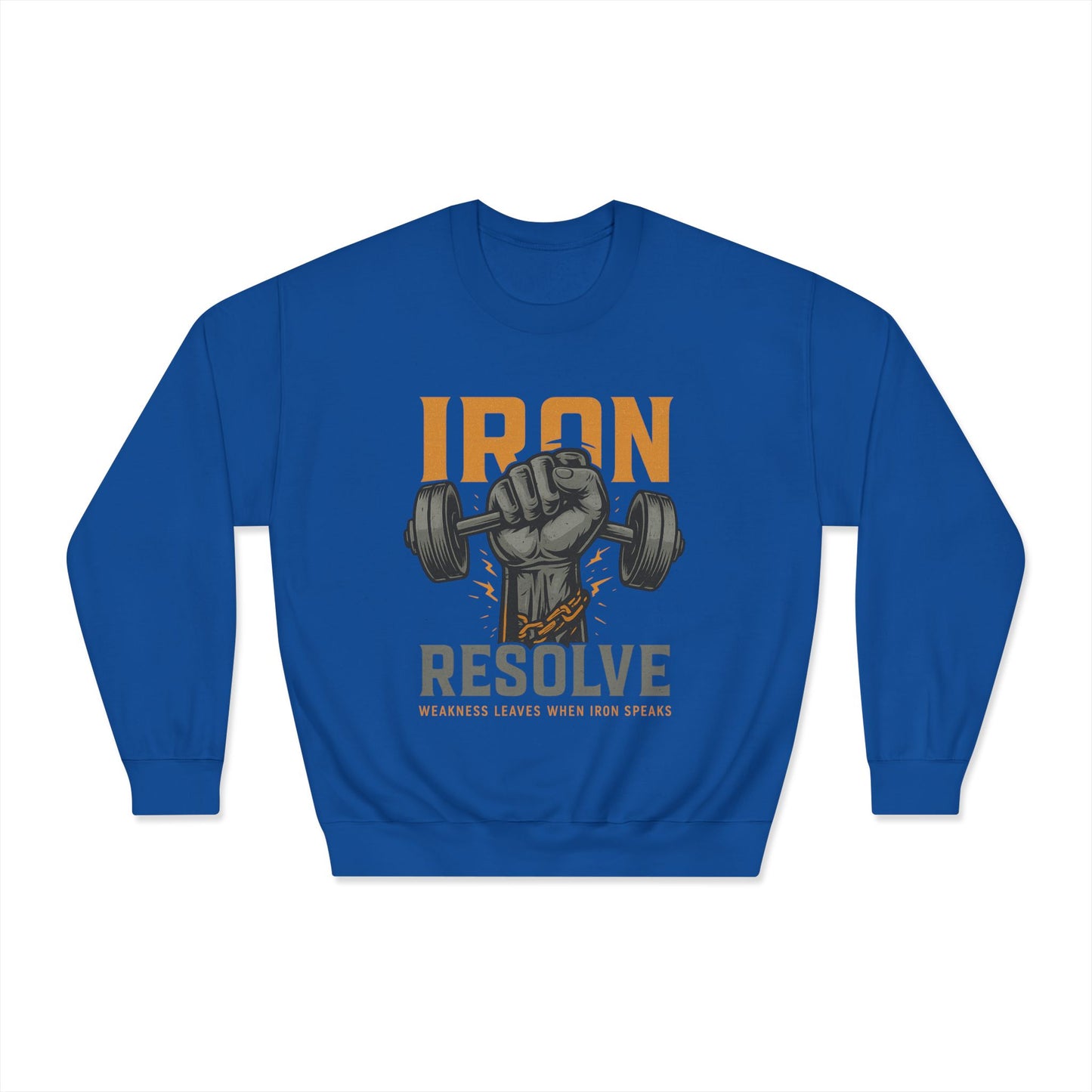 Iron Resolve DryBlend Crewneck Sweatshirt (front design) – Gym Apparel