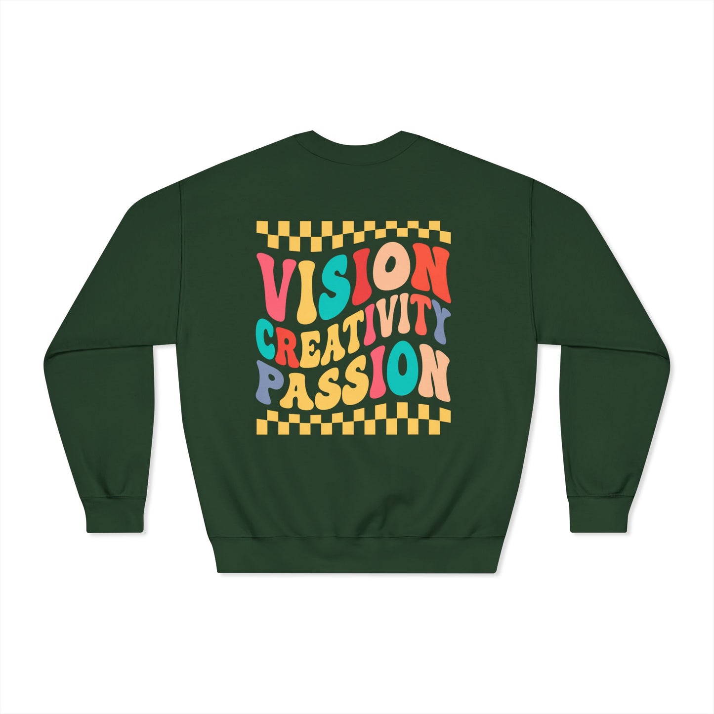 Vision Creativity Passion Crewneck Sweatshirt (front logo + back design) – Meme Culture Pullover