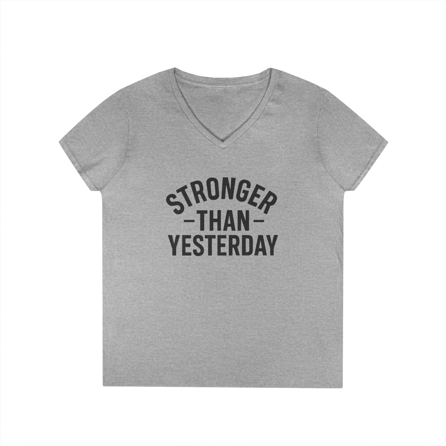 Stronger Than Yesterday Tee (front design) – Discipline Club Ladies V-Neck