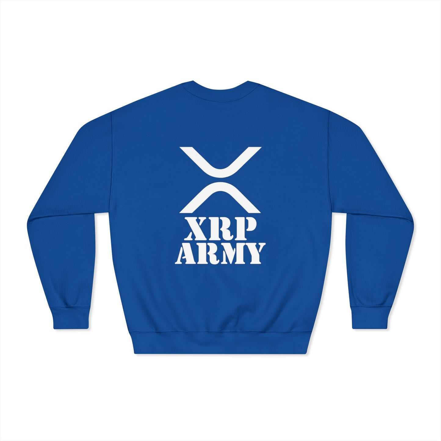XRP Army Crewneck Sweatshirt (front logo + back design) – Crypto Vault Pullover