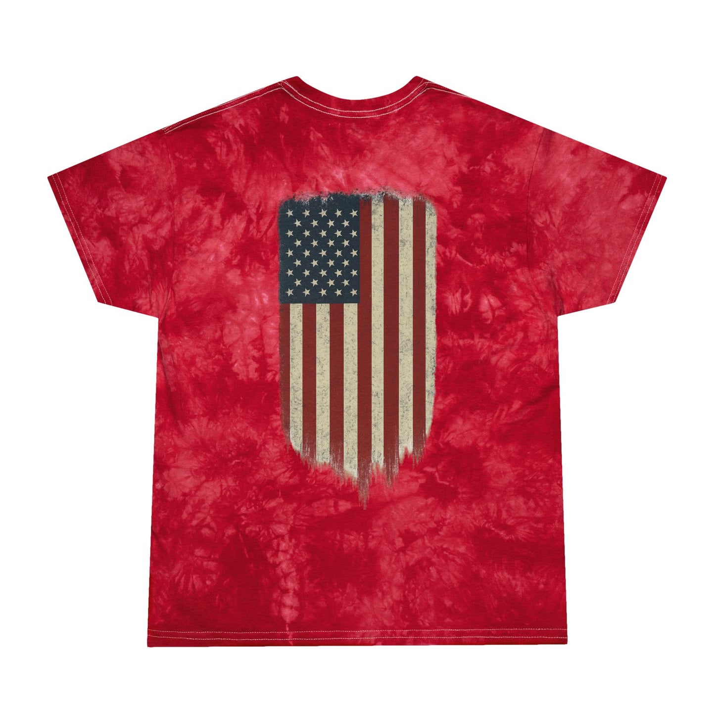 American Flag Tie-Dye Tee (front logo + back design) – American Pride Shirt