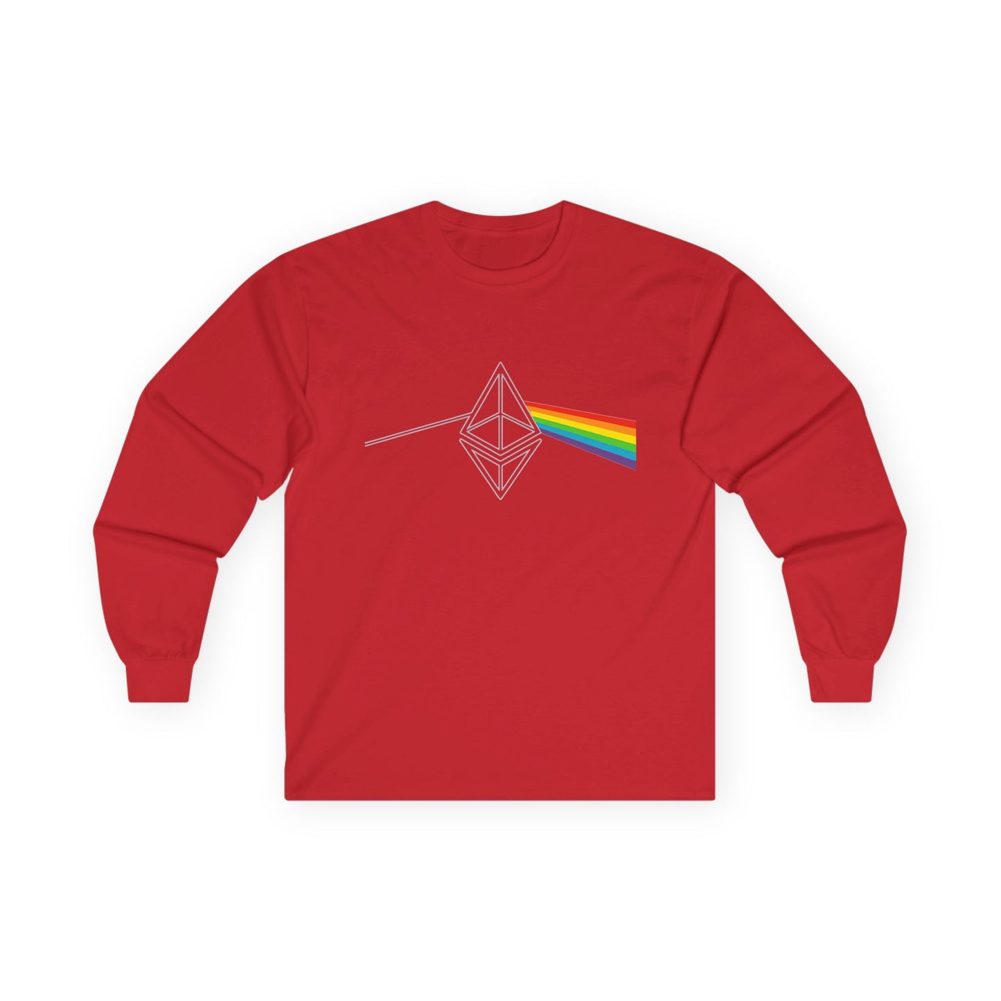 Ethereum Dark Side of the Moon Long Sleeve Tee (front design) – Crypto Vault Shirt