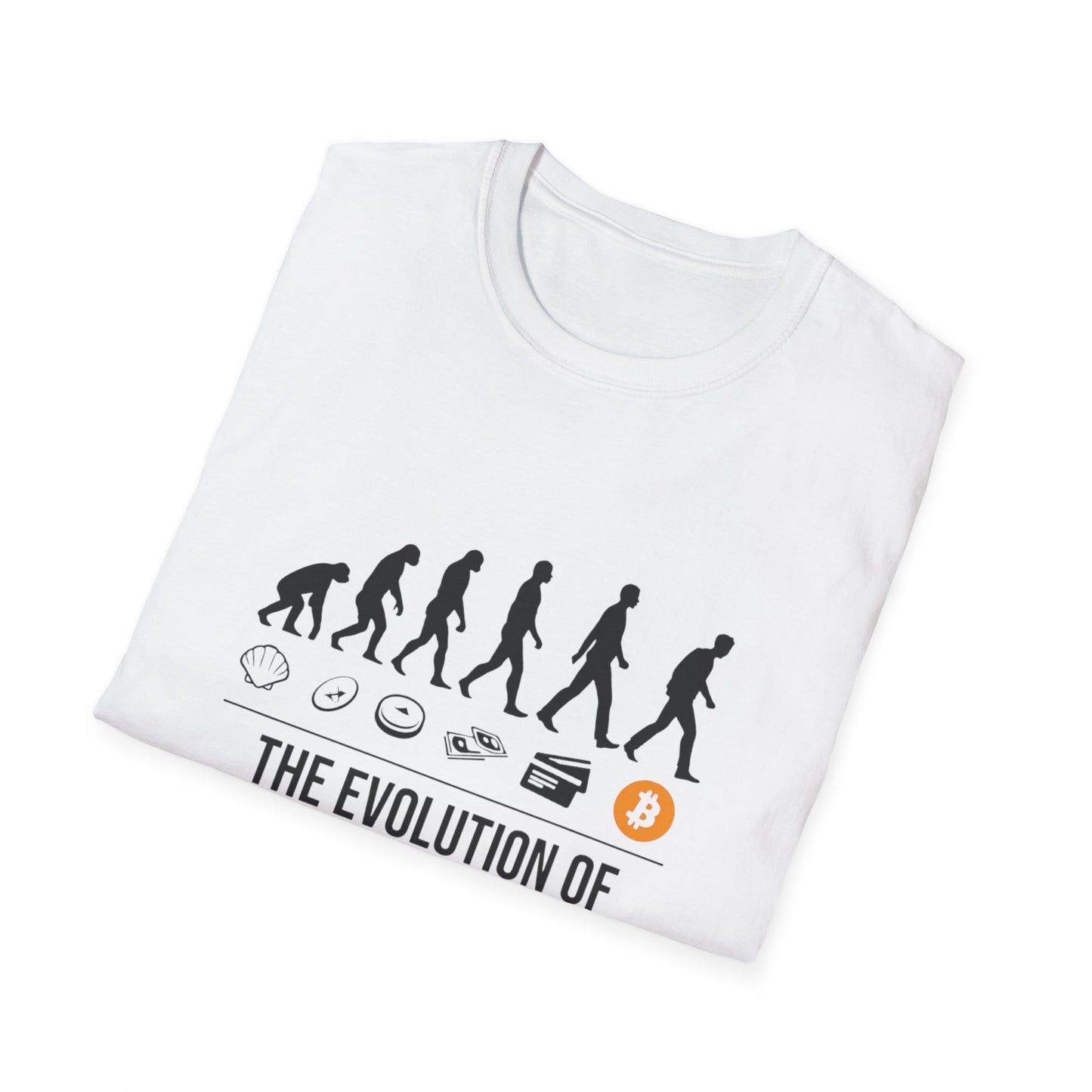 The Evolution of Money Tee (front design) – Crypto Vault Shirt