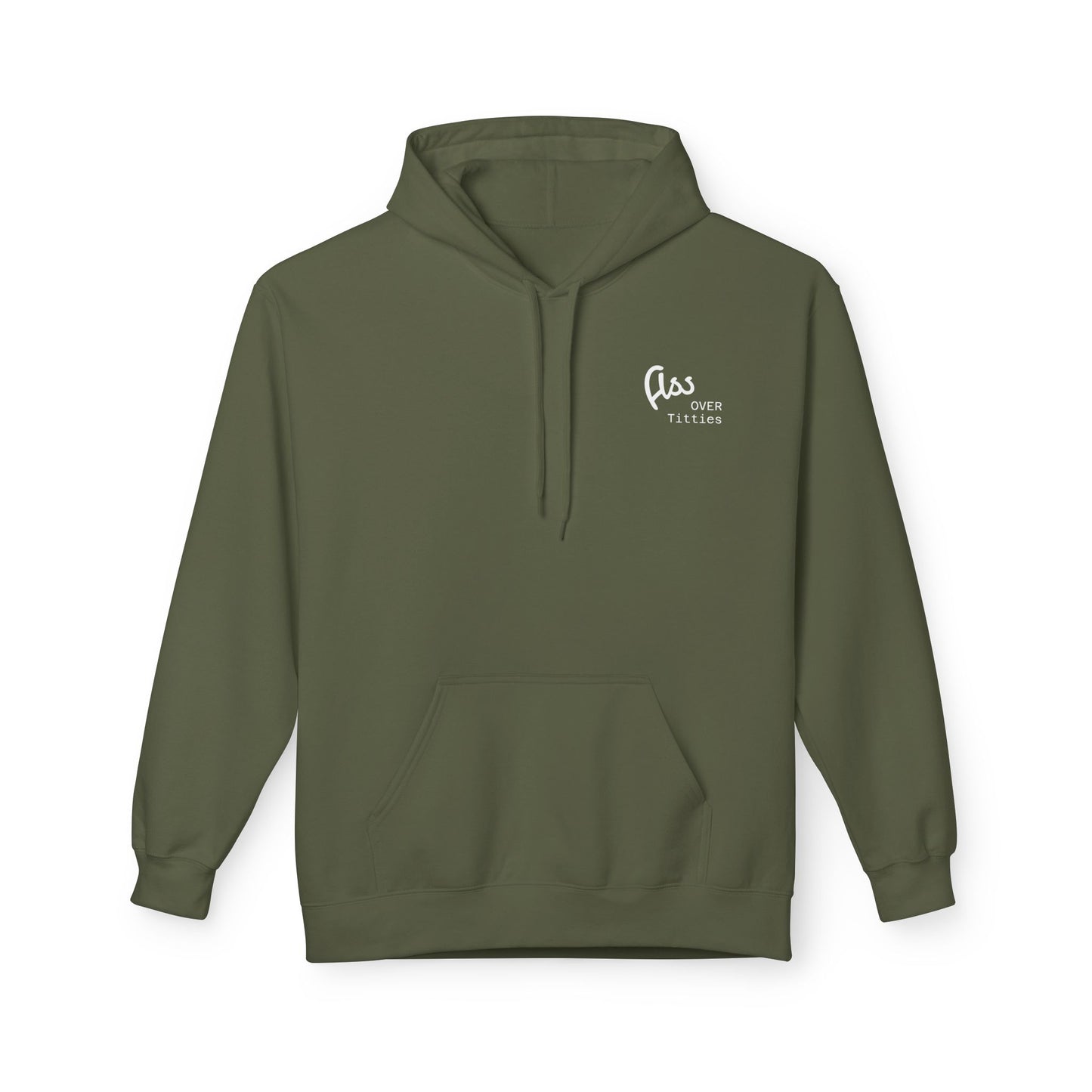 Ass Over Titties Midweight Softstyle Fleece Hoodie (front design) – Meme Apparel