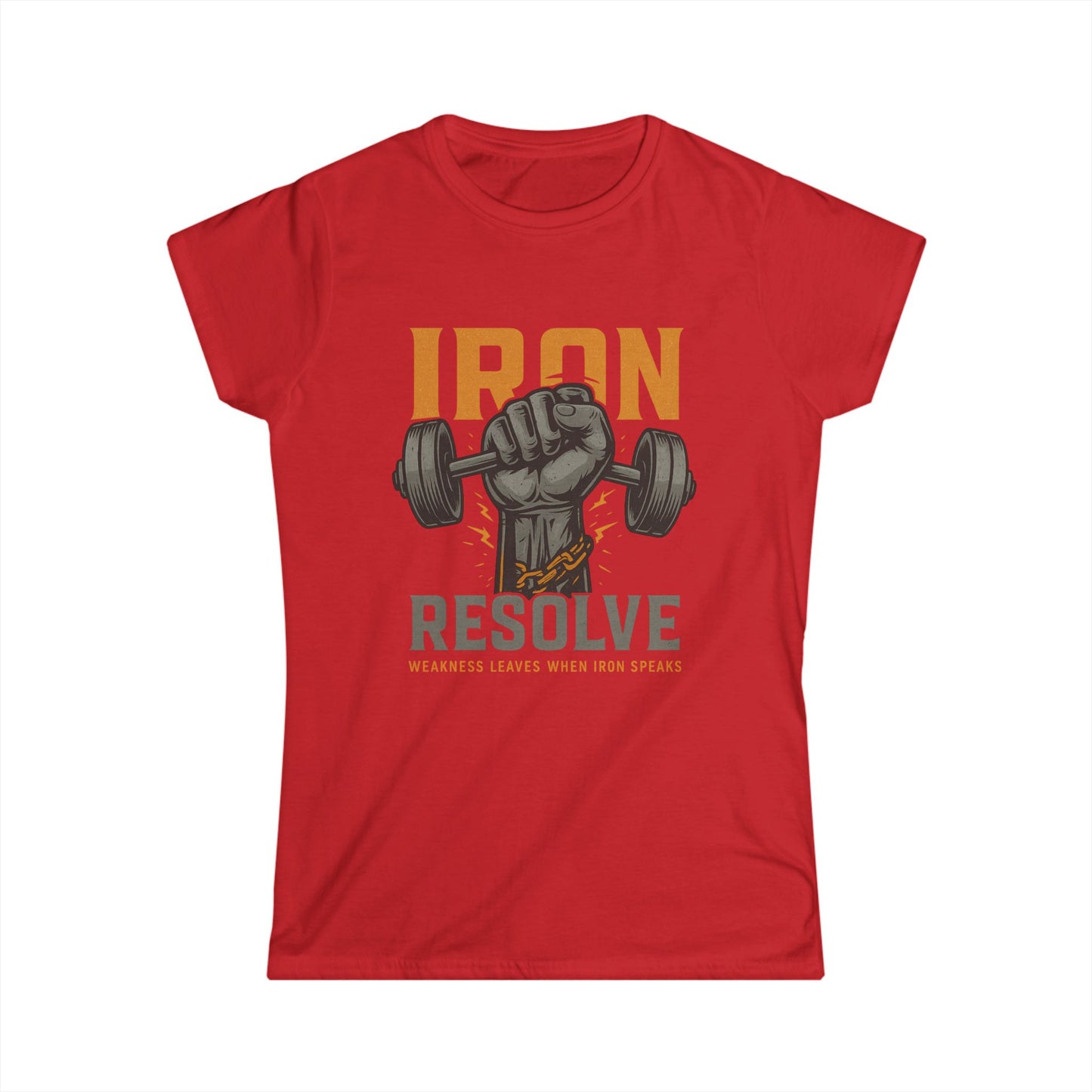 Iron Resolve Women’s Tee (front design) – Gym Apparel
