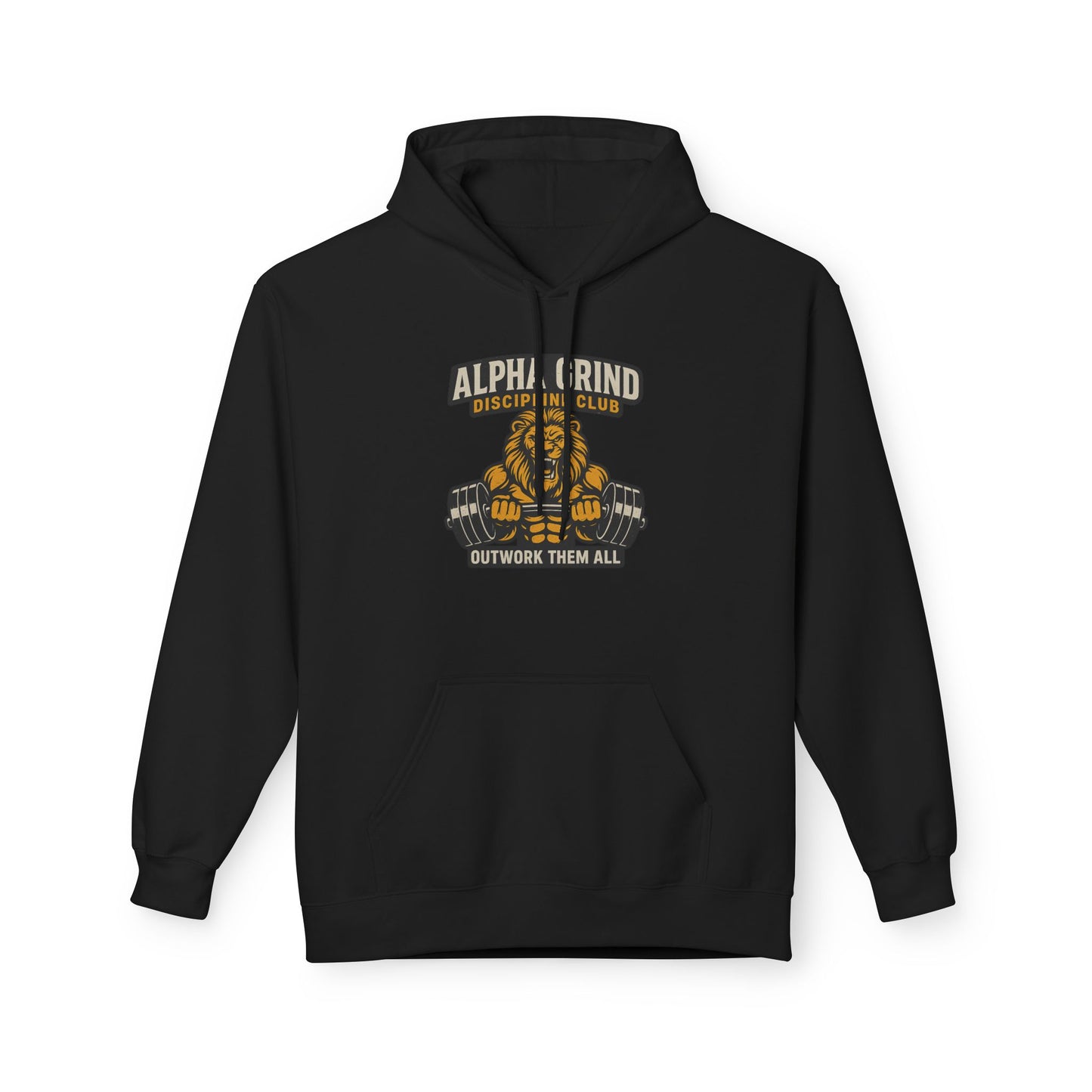 Alpha Grind Midweight Softstyle Fleece Hoodie (front design) – Gym Apparel