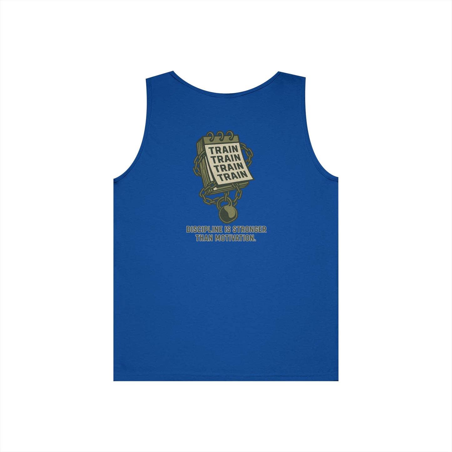 Train, Train, Train Tank Top (front logo + back design) – Gym Apparel