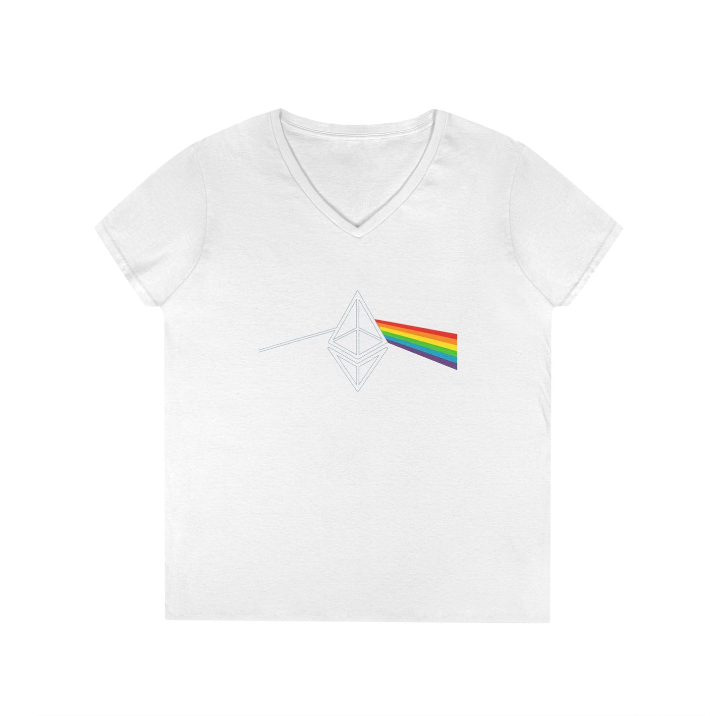 Ethereum Dark Side of the Moon V-Neck Tee (front design) – Crypto Vault Shirt