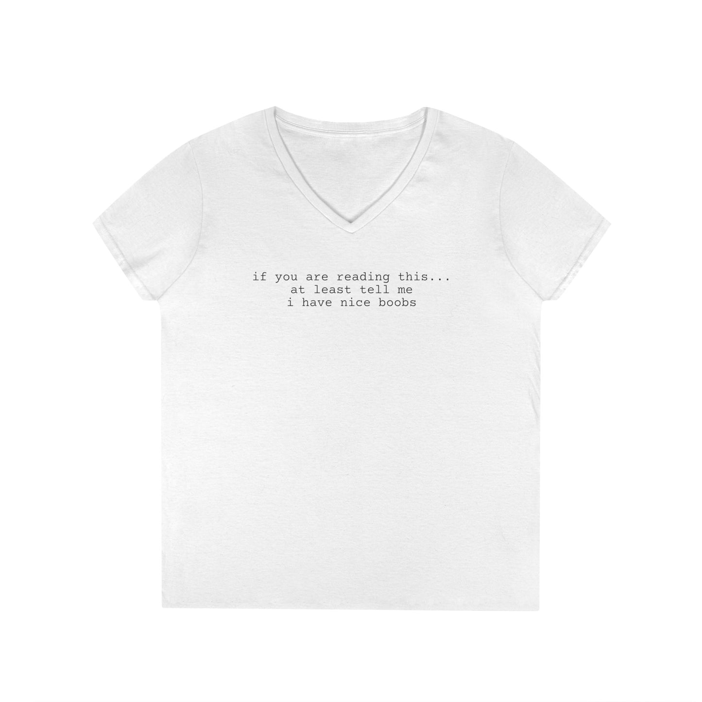 Nice Boobs V-Neck Tee (front design) – Meme Apparel
