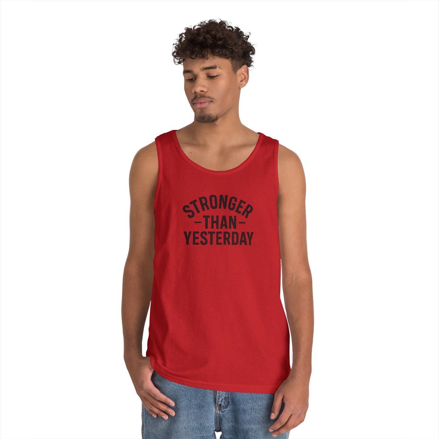 Stronger Than Yesterday Tank Top (front design) – Discipline Club Shirt