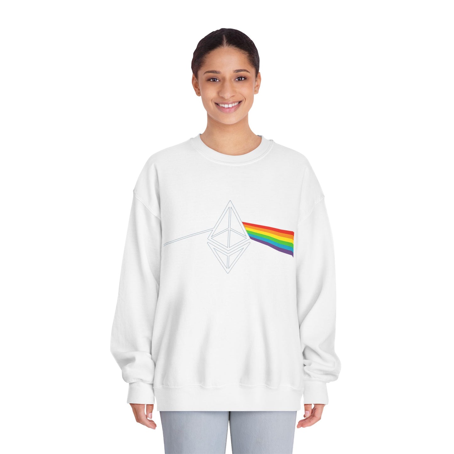 Ethereum Dark Side of the Moon Crewneck Sweatshirt (front design) – Crypto Vault Pullover