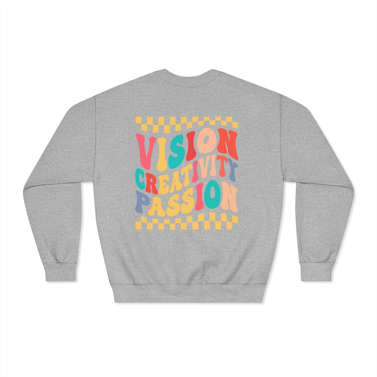 Vision Creativity Passion Crewneck Sweatshirt (front logo + back design) – Meme Culture Pullover
