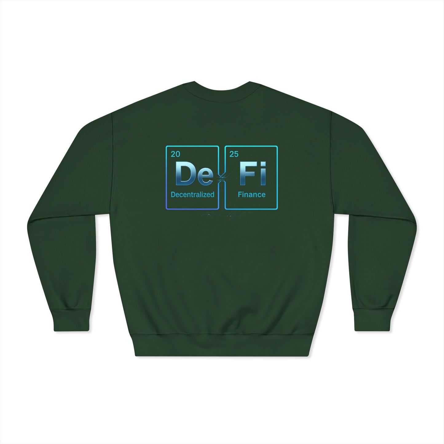 Decentralized Finance Crewneck Sweatshirt (front logo + back design) – Crypto Vault Pullover