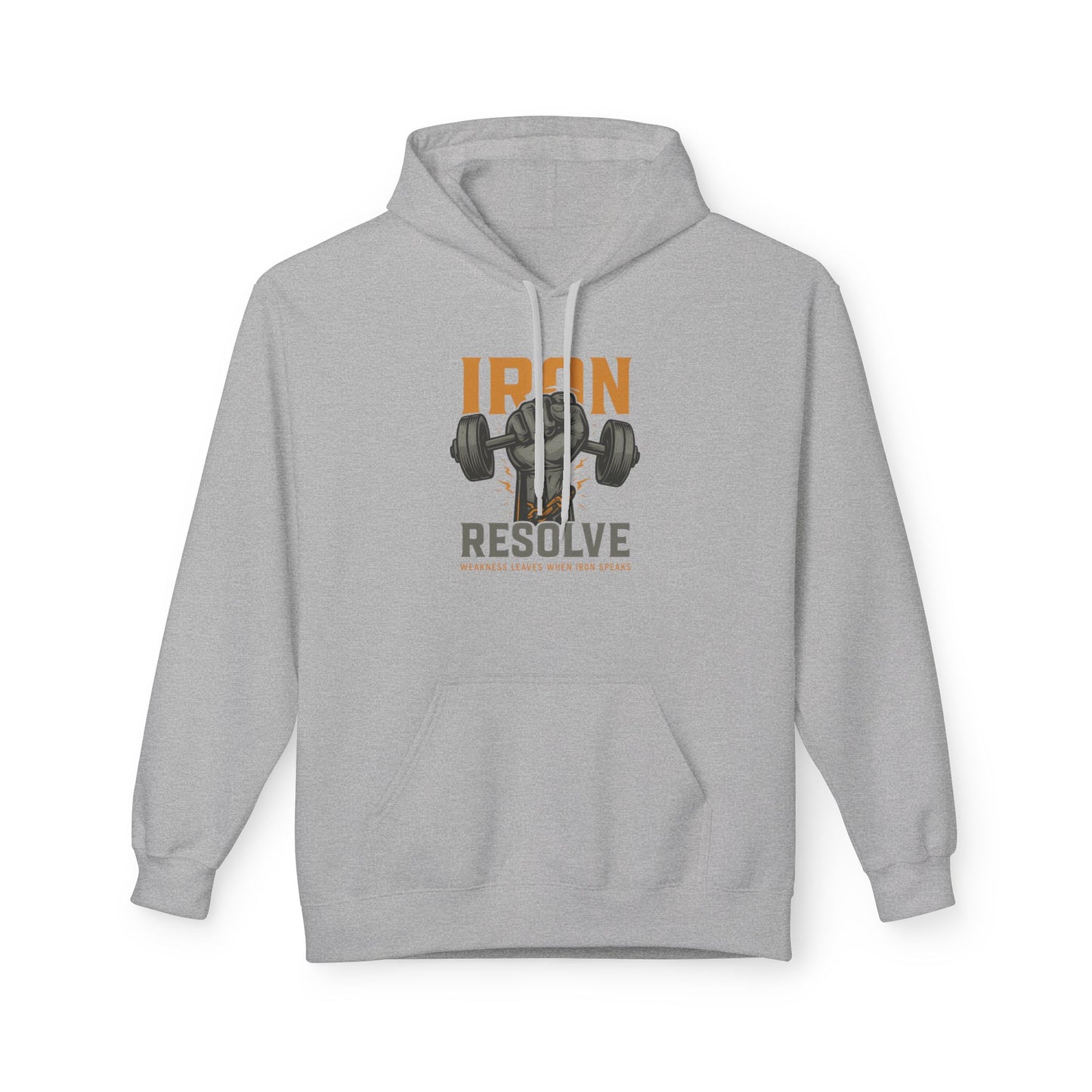 Iron Resolve Midweight Softstyle Fleece Hoodie (front design) – Gym Apparel
