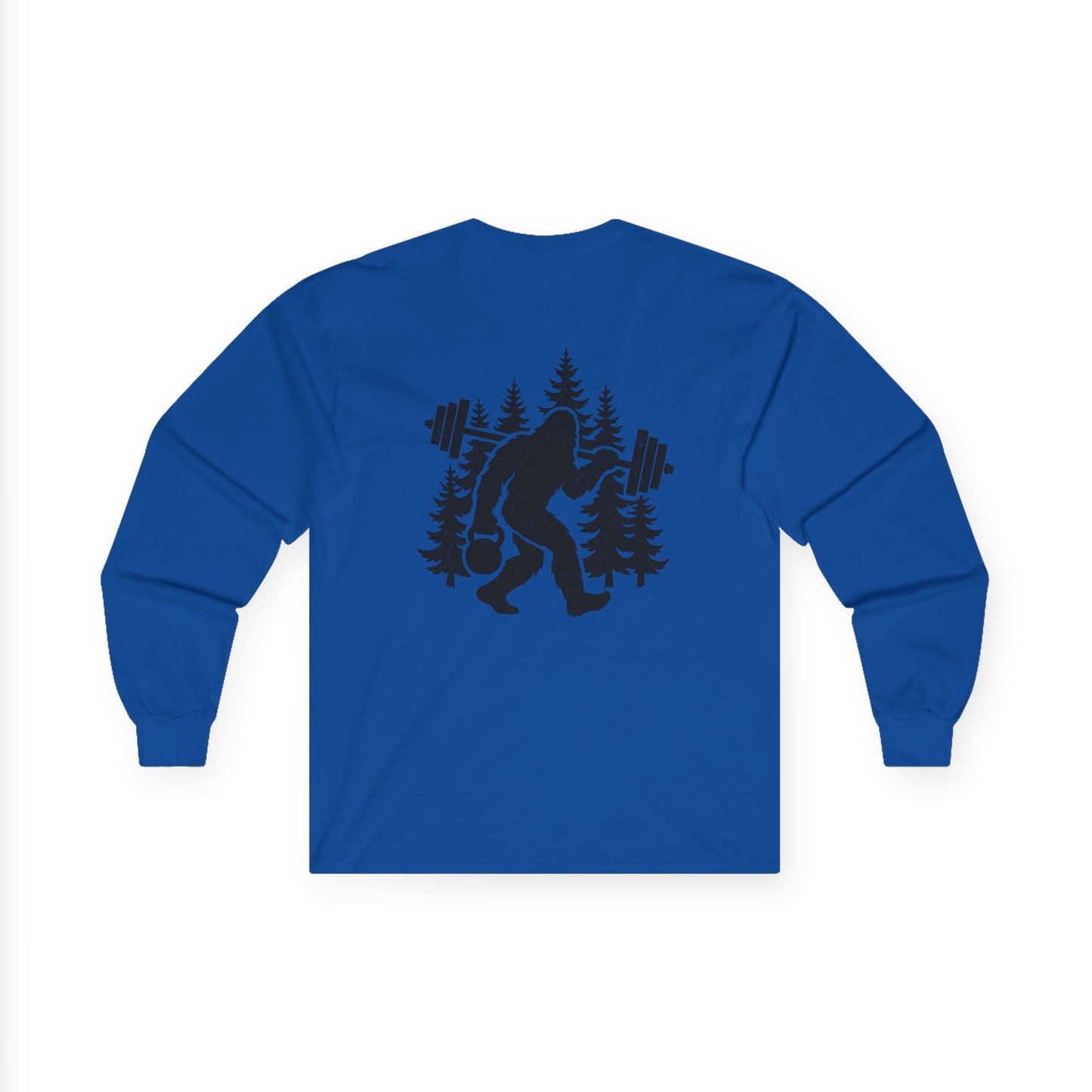 Bigfoot Gains Long Sleeve Tee (front logo + back design) – Discipline Club Shirt