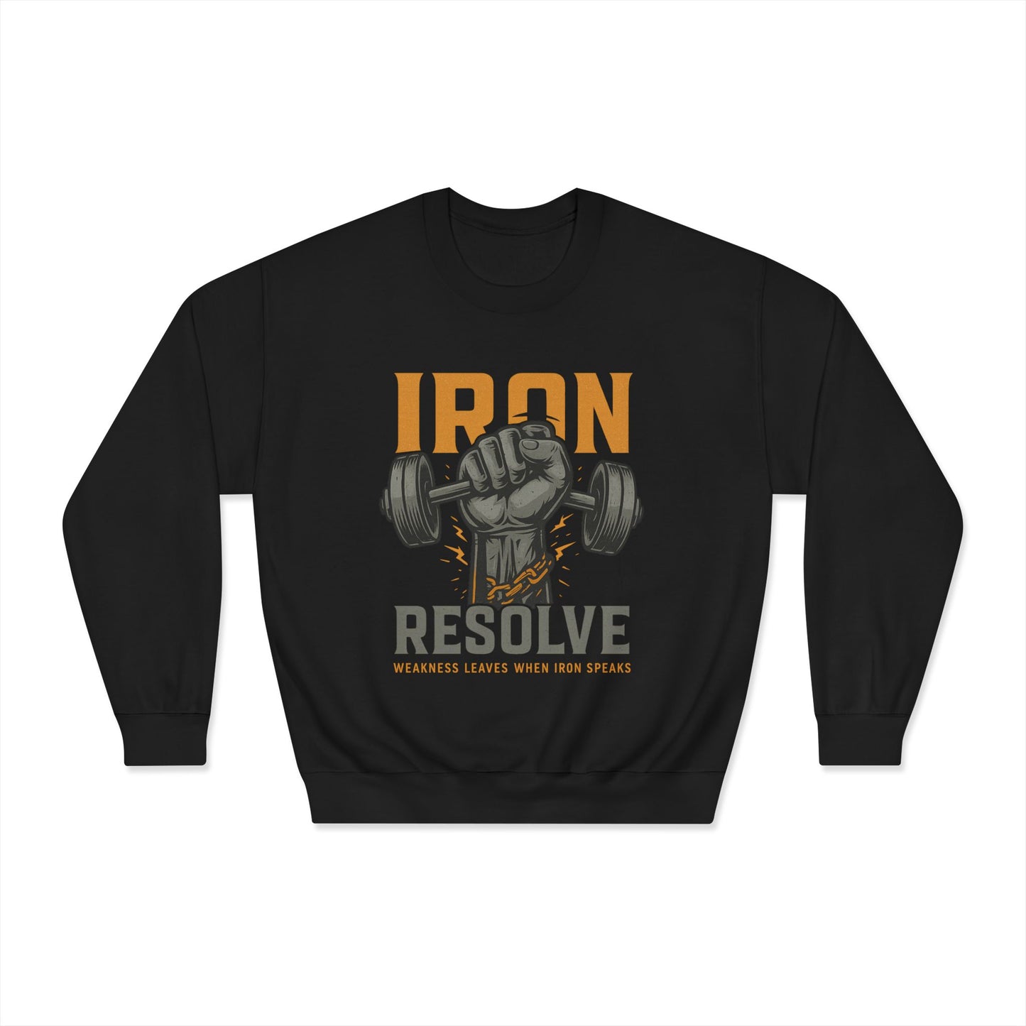 Iron Resolve DryBlend Crewneck Sweatshirt (front design) – Gym Apparel