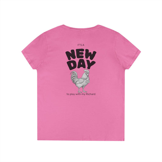 Richard V-Neck Tee (front logo + back design) – Meme Apparel