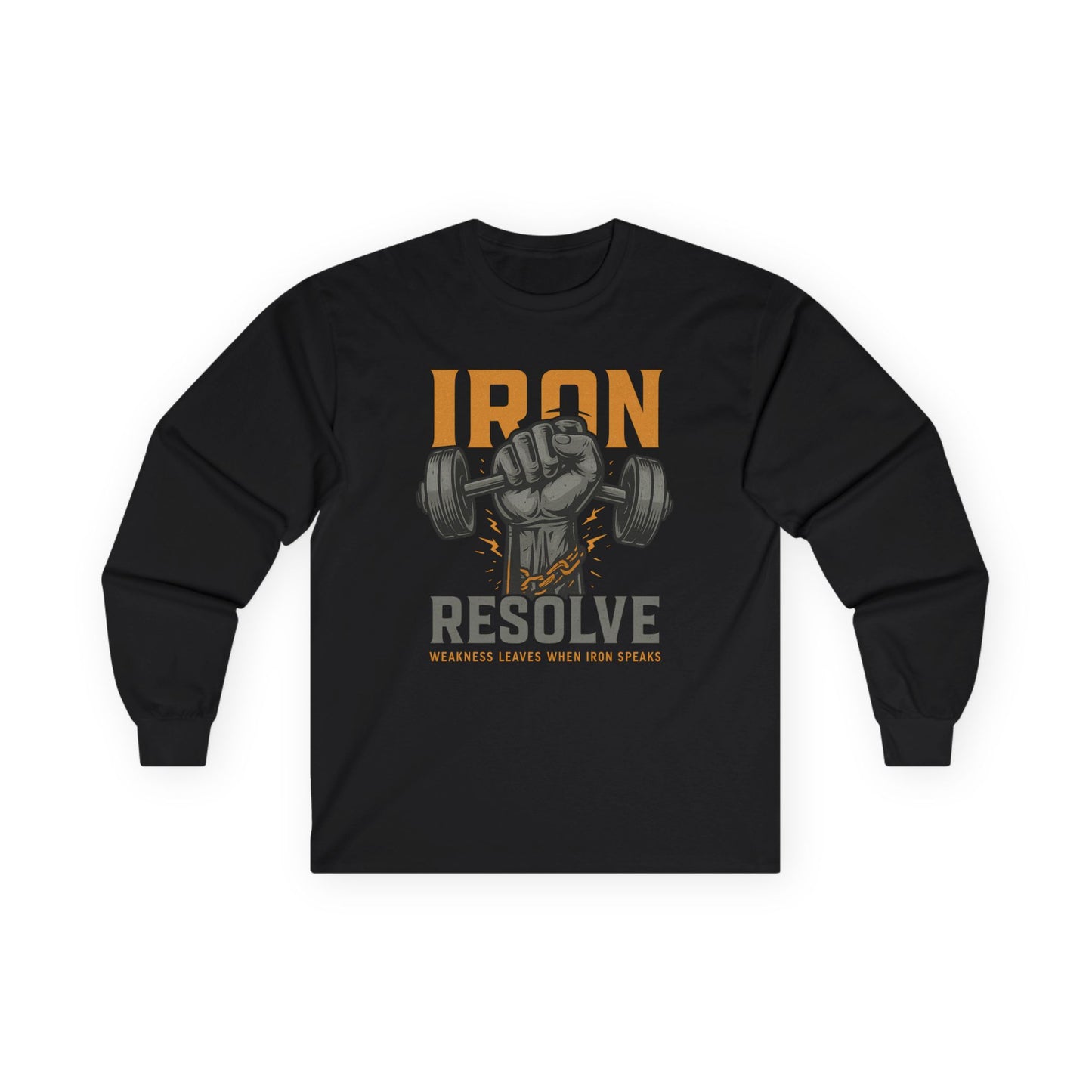 Iron Resolve Long Sleeve (front design) – Gym Apparel