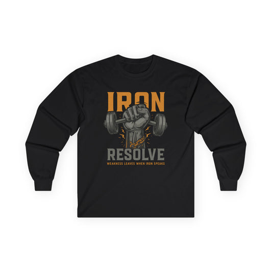 Iron Resolve Long Sleeve (front design) – Gym Apparel