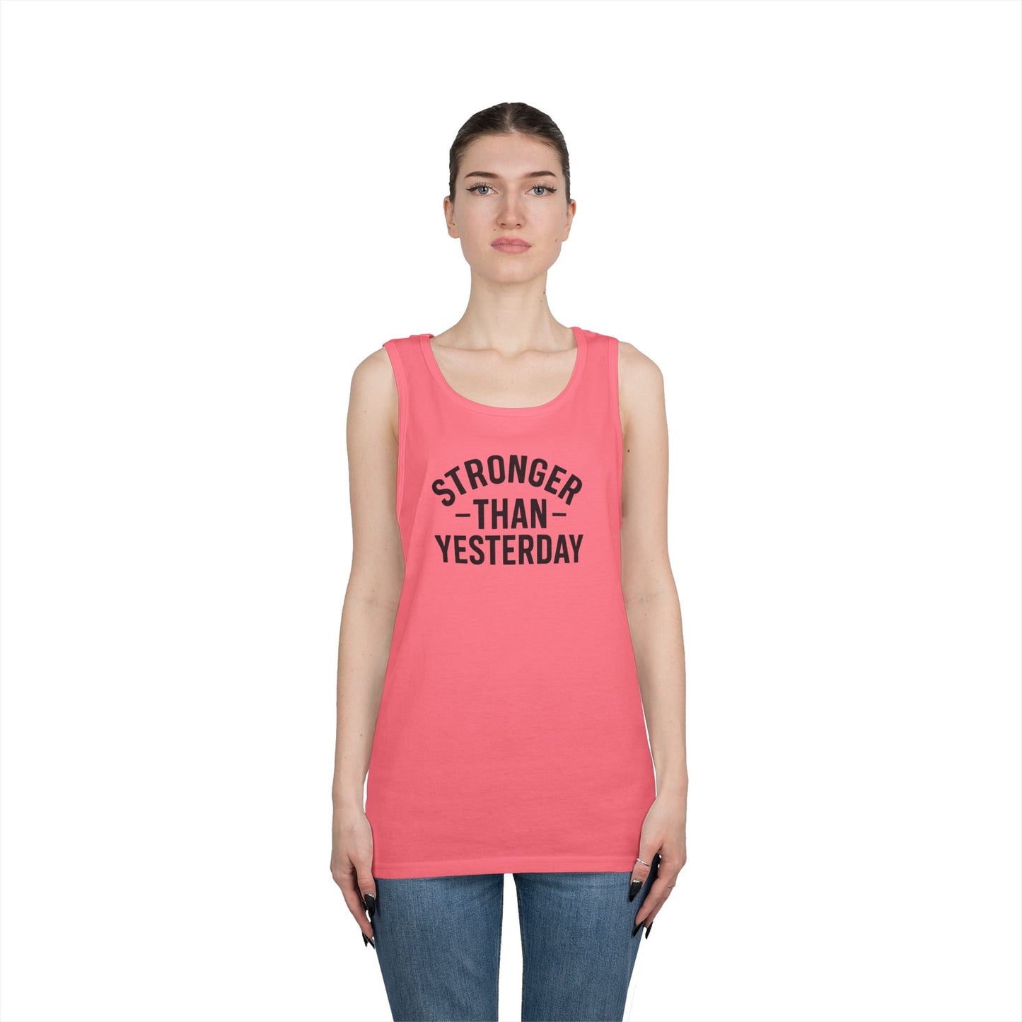 Stronger Than Yesterday Tank Top (front design) – Discipline Club Shirt