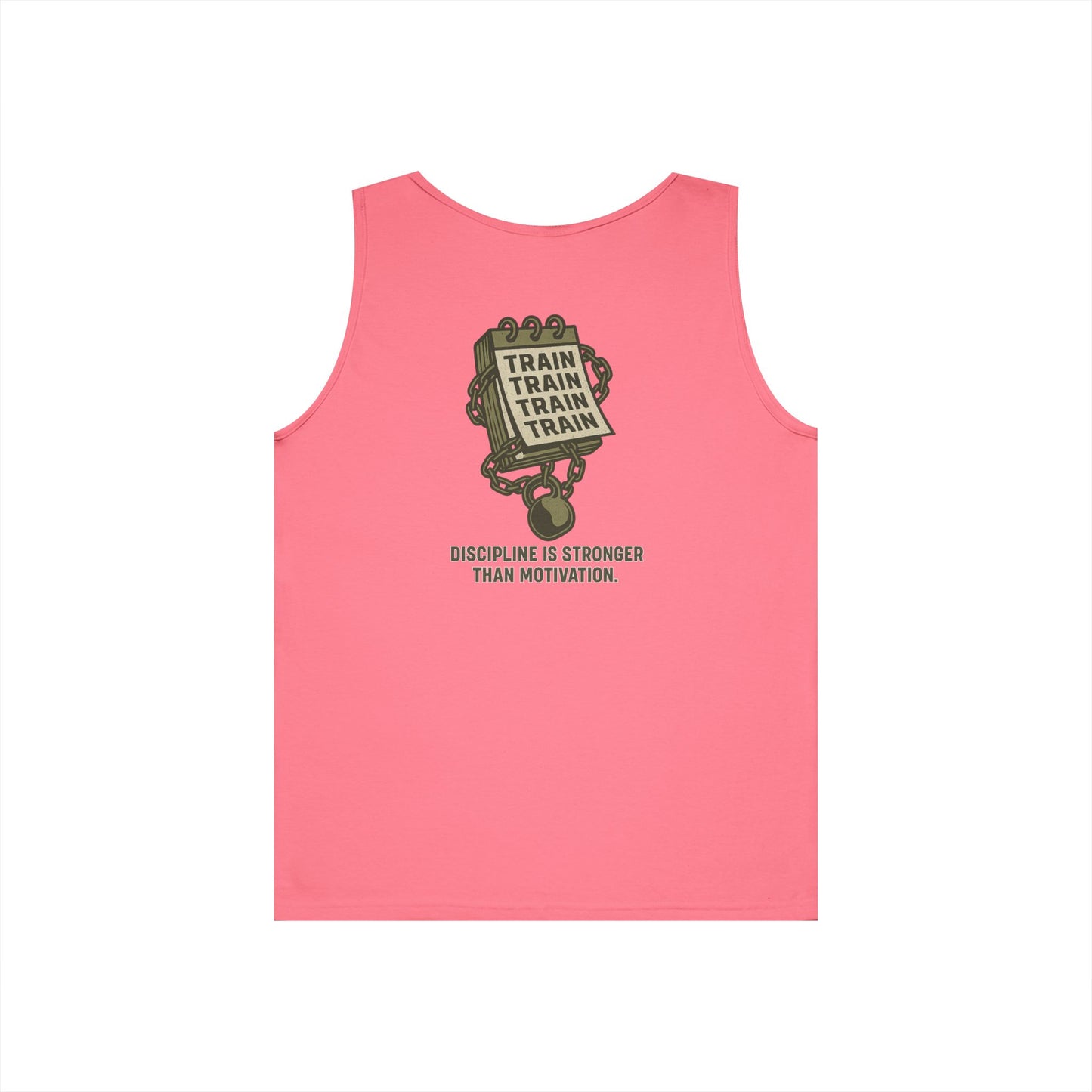 Train, Train, Train Tank Top (front logo + back design) – Gym Apparel