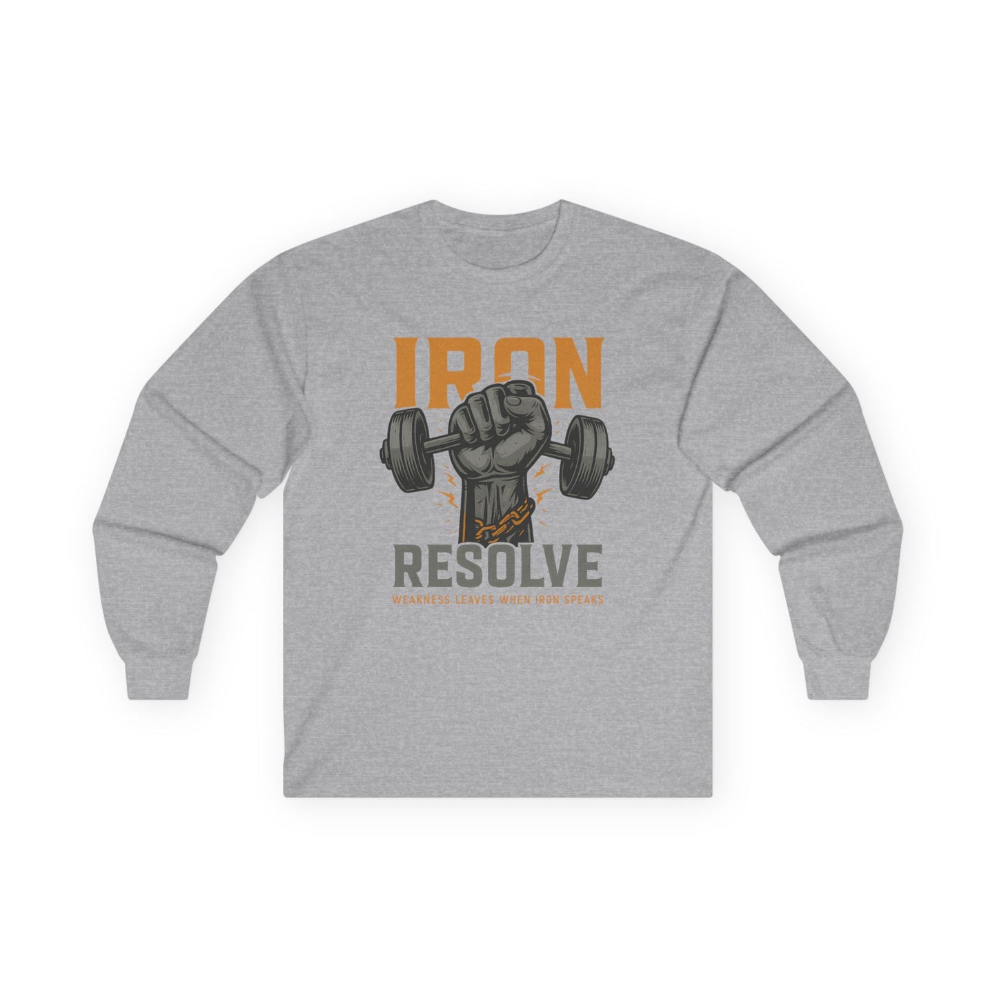 Iron Resolve Long Sleeve (front design) – Gym Apparel