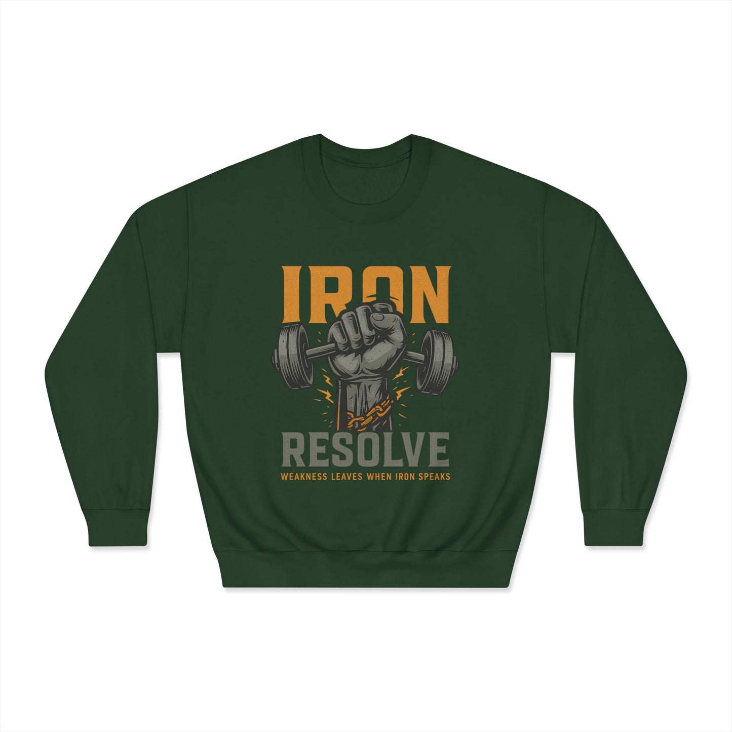 Iron Resolve DryBlend Crewneck Sweatshirt (front design) – Gym Apparel