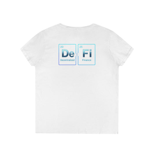 Decentralized Finance V-Neck Tee (front logo + back design) – Crypto Vault Shirt
